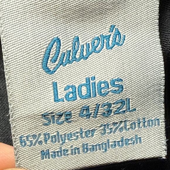 Culvers restaurant black work pants womens 4/32L workwear classic work - Picture 5 of 9